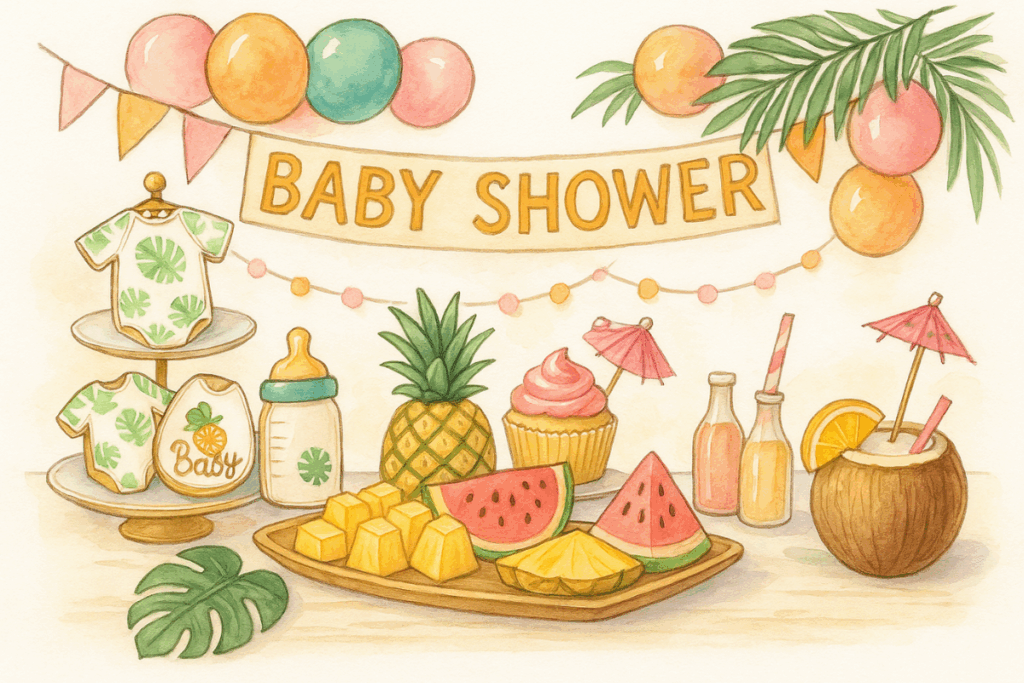 baby shower tropicale