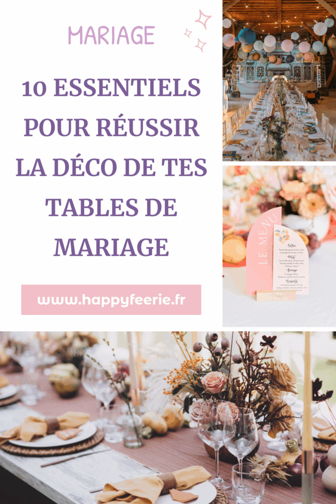 10 indispensables pour une décoration de table de mariage réussie